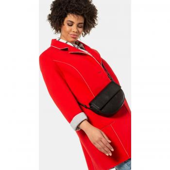 Cappotto in poliestere cotone rosso per donna