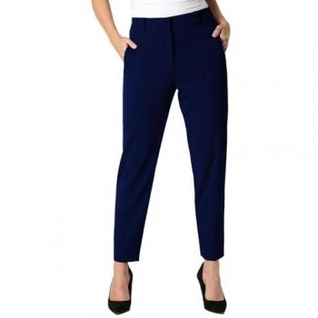 Women's Roman Navy Slim‑Fit Stretch Trousers – Size 10