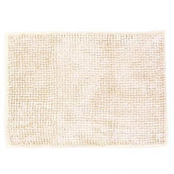 Tappeto Shaggy Antiscivolo in Microfibra Perla Crema 60x120 per Bagno e Cucina