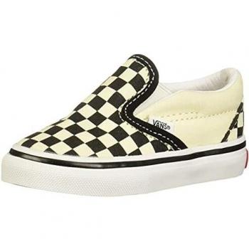 Vans Classic Slip-on, Chaussures Premiers Pas Garçon Unisex Kinder, Noir et Blanc Échiquier