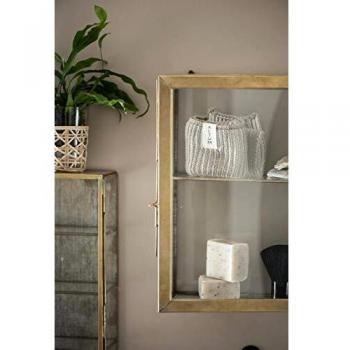 IB Laursen Glaskabinett – 90 cm Breite, 70 cm Tiefe – Messingdetails