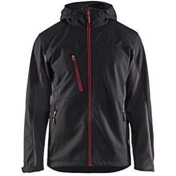 Giacca SoftShell da Lavoro Cappuccio Rosso e Nero