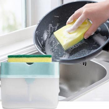 Huishoudelijke 2-in-1 Zeepdispenser met Spons Rack
