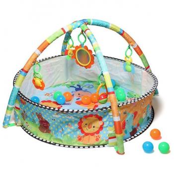 Kit 2 in 1 per Bambini: Palestrina e Piscina con Palline Animali Safari della Kiokids