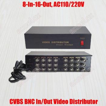 Distributeur vidéo BNC 8 en 16 sorties pour systèmes de sécurité