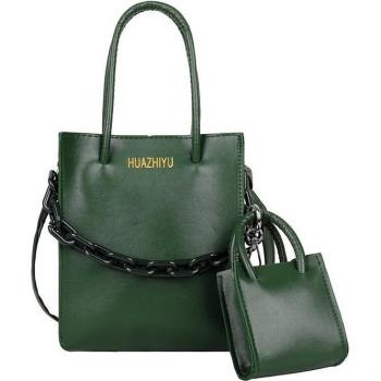 Bolso de Cuero Mujer Dual con Mini Bolsa