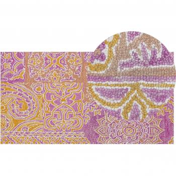 Multicolored Wool Area Rug 80 x 150 cm with Oriental Design