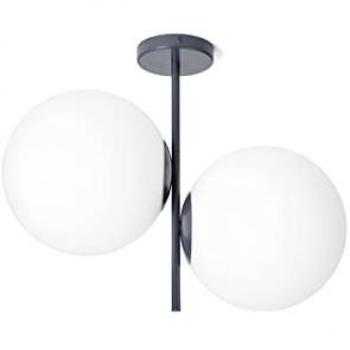 Lampadario Soffitto Jugen 2 Luci Vetro Bianco Ottanio