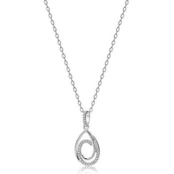 Elegant Swirl Tear Necklace – Silver Edition
