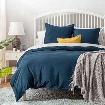 Bedsure Parure de Lit Adulte 200x200 Bleu Microf