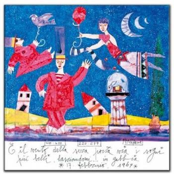 Mosaïque Bois Multicolore Musante‑E Vento Della Sera 70×70×1,8 cm (Artopweb EC18718)