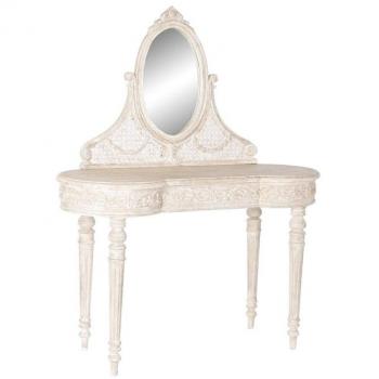 Coiffeuse en MDF et bois de manguier blanc (114 x 44 x 141 cm)
