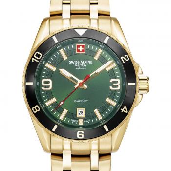 Reloj de pulsera para hombre Swiss Alpine Military® Sierra SAM7034.1118, movimiento de cuarzo, caja de acero inoxidable, resistencia al agua hasta 100 metros, cristal mineral resistente a los arañazos
