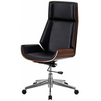 Poltrona con Ruote in Poliuretano Marrone e Nero, 65 x 66 x 108,5 cm