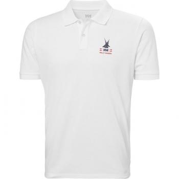 Polo Helly Hansen Koster: Estilo Blanco con Toque Azul Marino