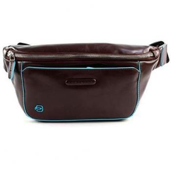 Piquadro sac banane journée, cuir brun, taille standard