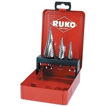 Ruko-101026-Juego 3 brocas escalonadas HSS tamaño nº 0/9, 1 y 2