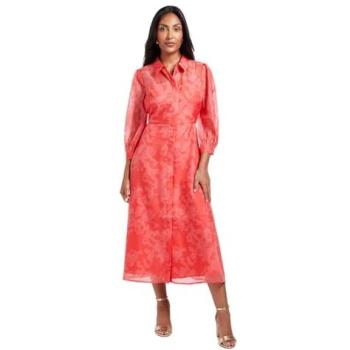Women's Coral Floret Organza Midi by Wallis (Size 16)
