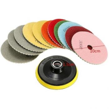 11Pcs Wet/Dry Diamond Polishing Pads for Concrete