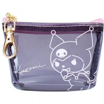 Sanrio Tees Factory Kuromi Clear Tri-Pouch – 9.5 W × 6 H × 3 D