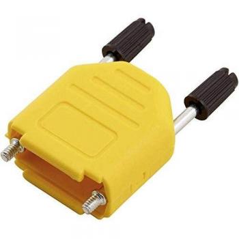 MH Connectors MHDPPK09-Y-K: Yellow 9‑Pin D‑Sub Housing (180°, Plastic)