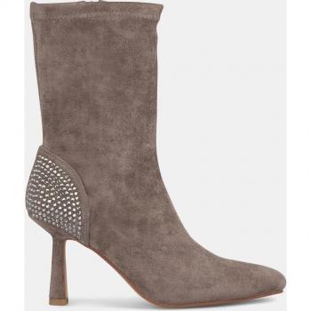 Chic Brown Heeled Boots with Glitter