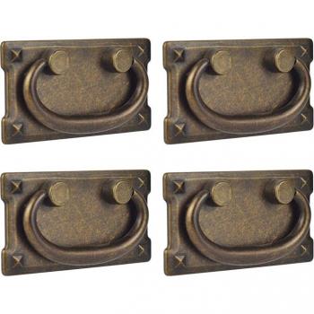 4Stck Nostalgische Antike Bronze Schublade Ring Ziehgriffe, Möbelgriff für Schranktüren