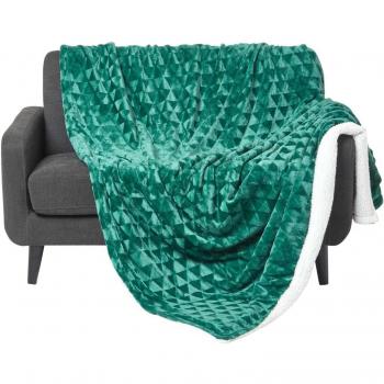 Homescapes Geometric Triangle Velvet Throw