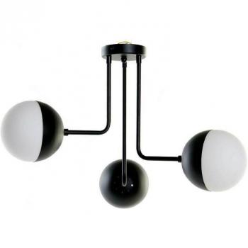 DKD Home Decor Lámpara de Techo DKD Home Decor Blanco Negro Metal Cristal 220 V 50 W (61 x 58 x 46 cm)