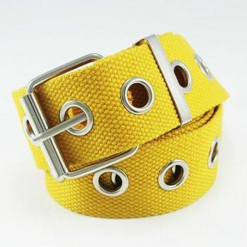 Retro‑Style Canvas Belt, Harajuku Edge, Black Metal Loop