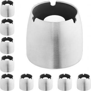 Kit Cendrier extérieur intérieur 10 pièces – inox, vent résistant, base anti-dérapante