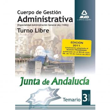 Cuerpo de Gestión Administrativa, turno libre, Junta de Andalucía, especialidad administración general (A2 1100). Temario (Tapa blanda).