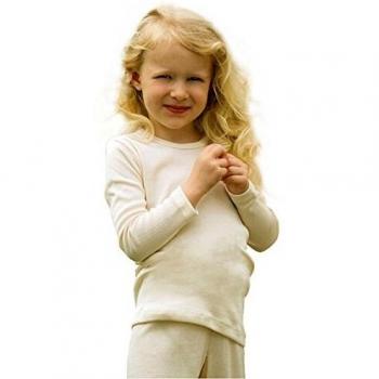 Feinwoll-Unterhemde für Kids, L/S, Beige, 104