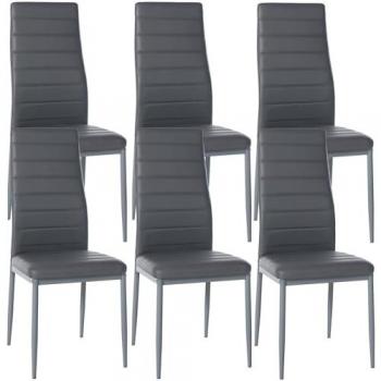 Sillas de comedor Mayfair en Gris Simil Cuero