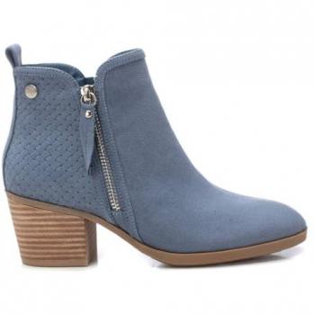 Refresh Calzado Cómodo para Mujer – Botín de Piel Azul