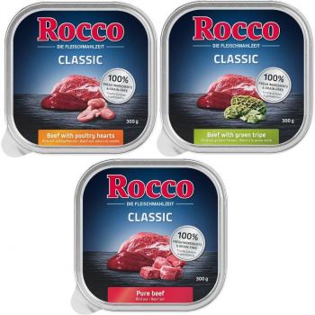 Rocco Classic 9x300g lot mixte Classic 1 pur bœuf, panses, cœurs de volaille