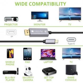 USB‑C 3.2 a DP 1.4 Cavo 8K, 1,8 m
