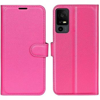 Estuche Premium de Cuero PU para TCL 40R 5G – Billetera Incorporada, Soporte Abatible Rosa