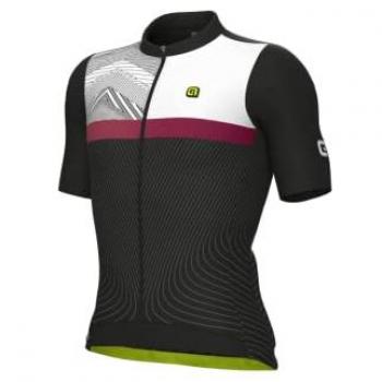 Maillot Alé PRS Zig Zag Manga Corta Negro Blanco Lila