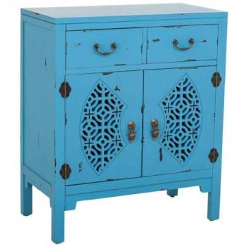 Table d'entrée en bois avec 2 tiroirs et 2 portes