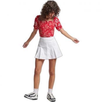 Top Cropped Vintage Smocca Superdry Floral Rosso M