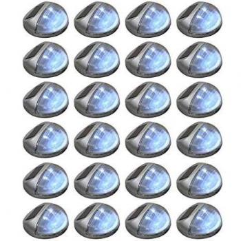 12-piece set of white rounded LED solar-powered lamps from vidaXL