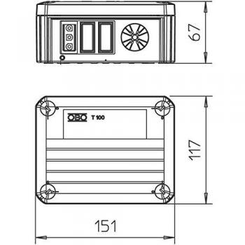 Kabelabzweigkasten OBO Bettermann T100 WB mit 2S3 Wielandbuchsen