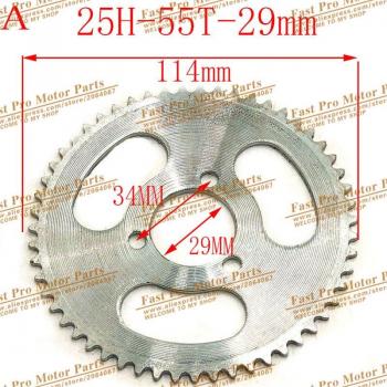 25H 55t 65t 68t 70t 80t 92t Zahn 29/54MM Hinten für 47CC 49CC Mini Moto ATV Quad Schmutz Grube 2-Takt Motor
