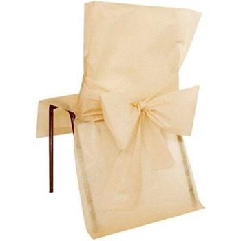 SANTEX Stuhlhussen für Feierlichkeiten 10 Stück creme 50x95 cm