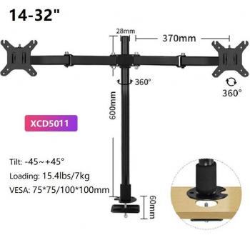 Bras articulé à rotation totale 360° pour moniteurs 14‑32 in avec perforation