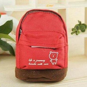 Canvas Coin Pouch with Bear Design