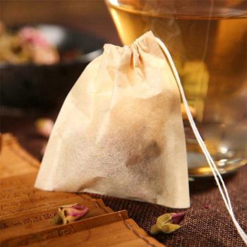 VOGVIGO 100pcs Wood Drawstring Tea Bags