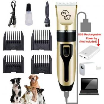 Cortadora de pelo y uñas para mascotas con carga USB