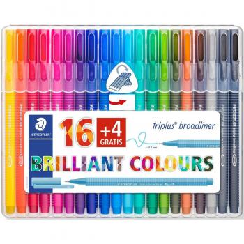 Pack 20 Rotuladores Triplus Broadliner Staedtler en Color